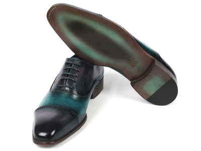 Paul Parkman Men's Cap Toe Oxfords Purple and Turquoise (ID314 PRPTRQ)