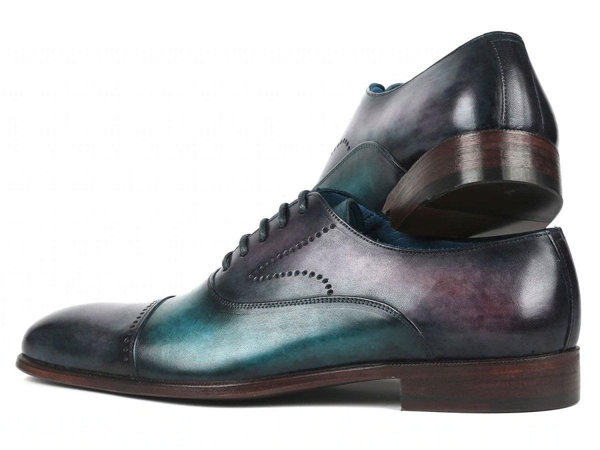 Paul Parkman Men's Cap Toe Oxfords Purple and Turquoise (ID314 PRPTRQ)