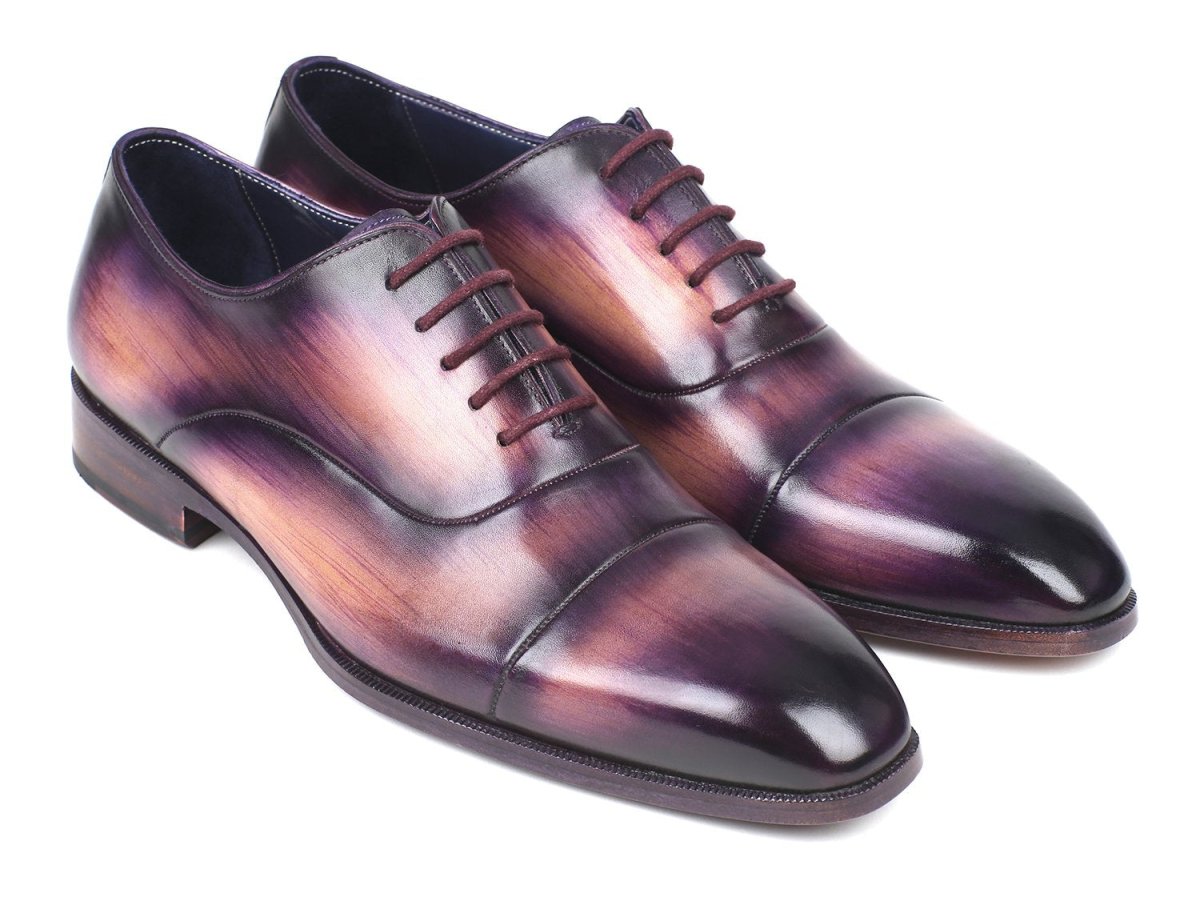Paul Parkman Men's Cap - Toe Oxfords Purple (ID1744 - PRP)