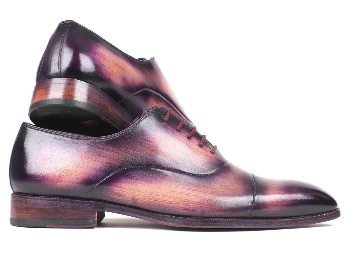 Paul Parkman Men's Cap - Toe Oxfords Purple (ID1744 - PRP)