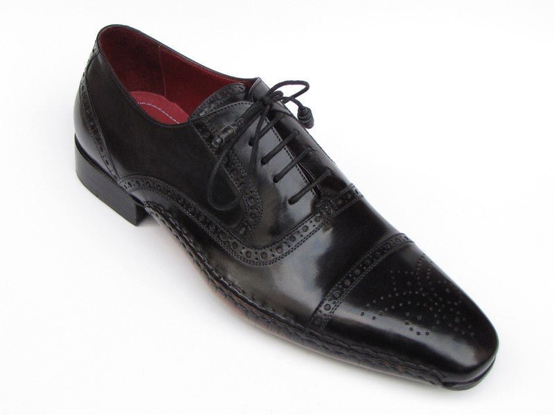 Paul Parkman Men's Captoe Oxfords Black Shoes (ID5032 - BLK)