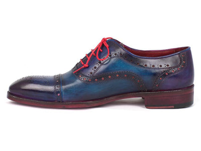 Paul Parkman Men's Captoe Oxfords Blue and Parliament (ID024 - PARL)