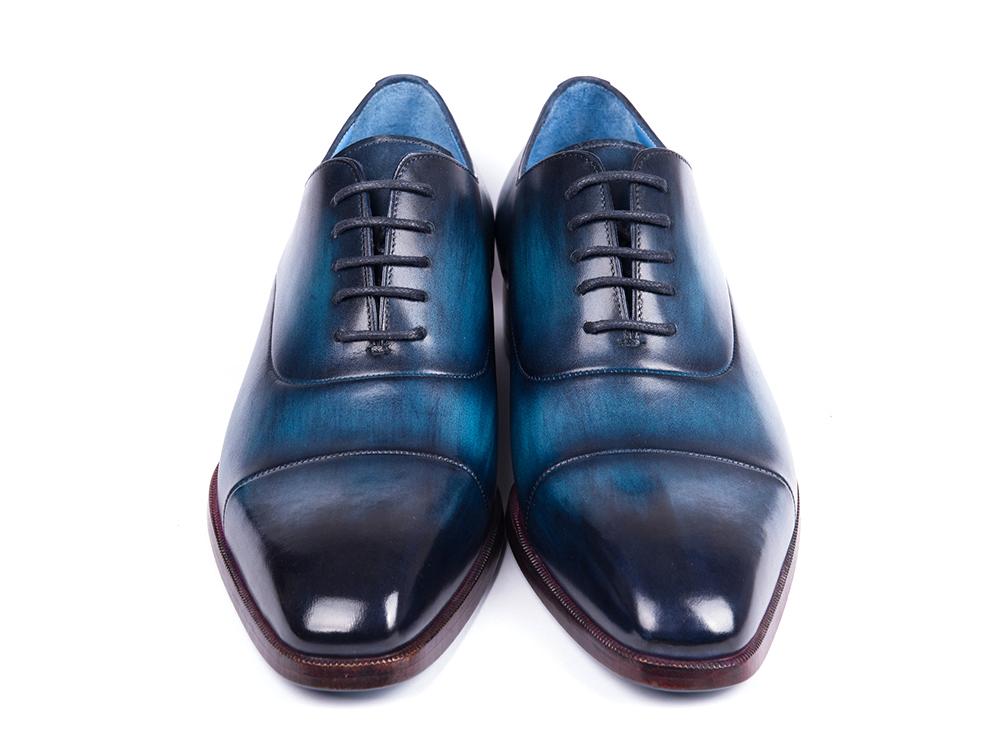 Paul Parkman Men's Captoe Oxfords Blue and Turquoise (ID1744 - BTQ)