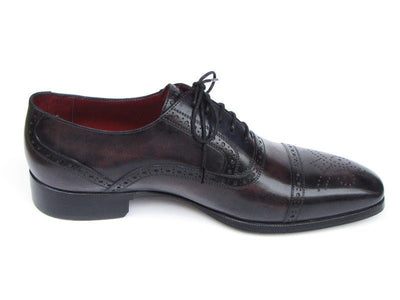 Paul Parkman Men's Captoe Oxfords Bronze and Black Shoes (ID77U844)