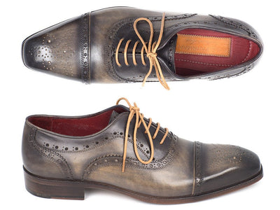 Paul Parkman Men's Captoe Oxfords Gray (ID024 - GRAY)
