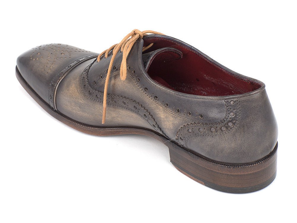Paul Parkman Men's Captoe Oxfords Gray (ID024 - GRAY)