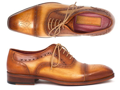 Paul Parkman Men's Captoe Oxfords Tan Color (ID024 - TAN)