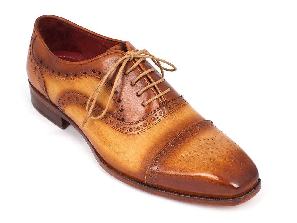Paul Parkman Men's Captoe Oxfords Tan Color (ID024 - TAN)
