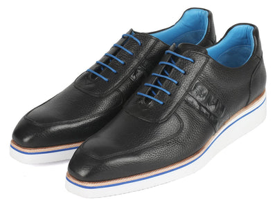 Paul Parkman Men's Casual Shoes Black Floater Leather (ID192 BLK)