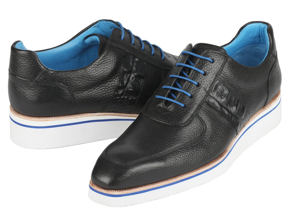 Paul Parkman Men's Casual Shoes Black Floater Leather