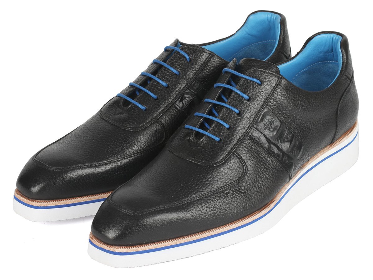 Paul Parkman Men's Casual Shoes Black Floater Leather
