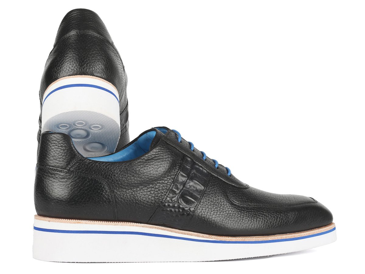 Paul Parkman Men's Casual Shoes Black Floater Leather