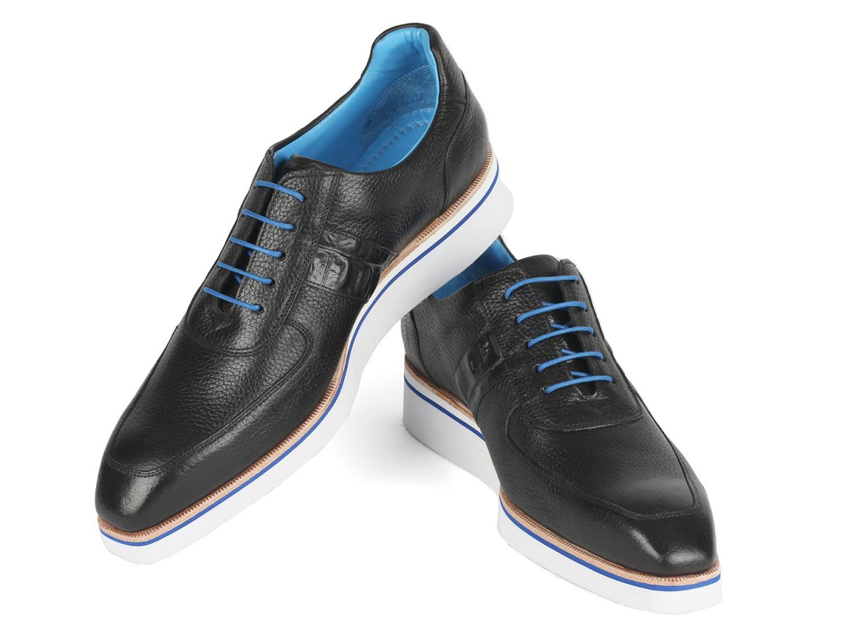 Paul Parkman Men's Casual Shoes Black Floater Leather