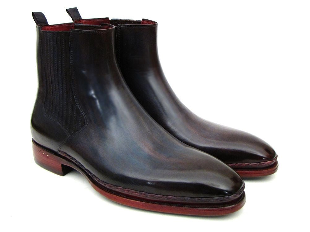Paul Parkman Men's Chelsea Boots Navy and Bordeaux (IDBT54F11)