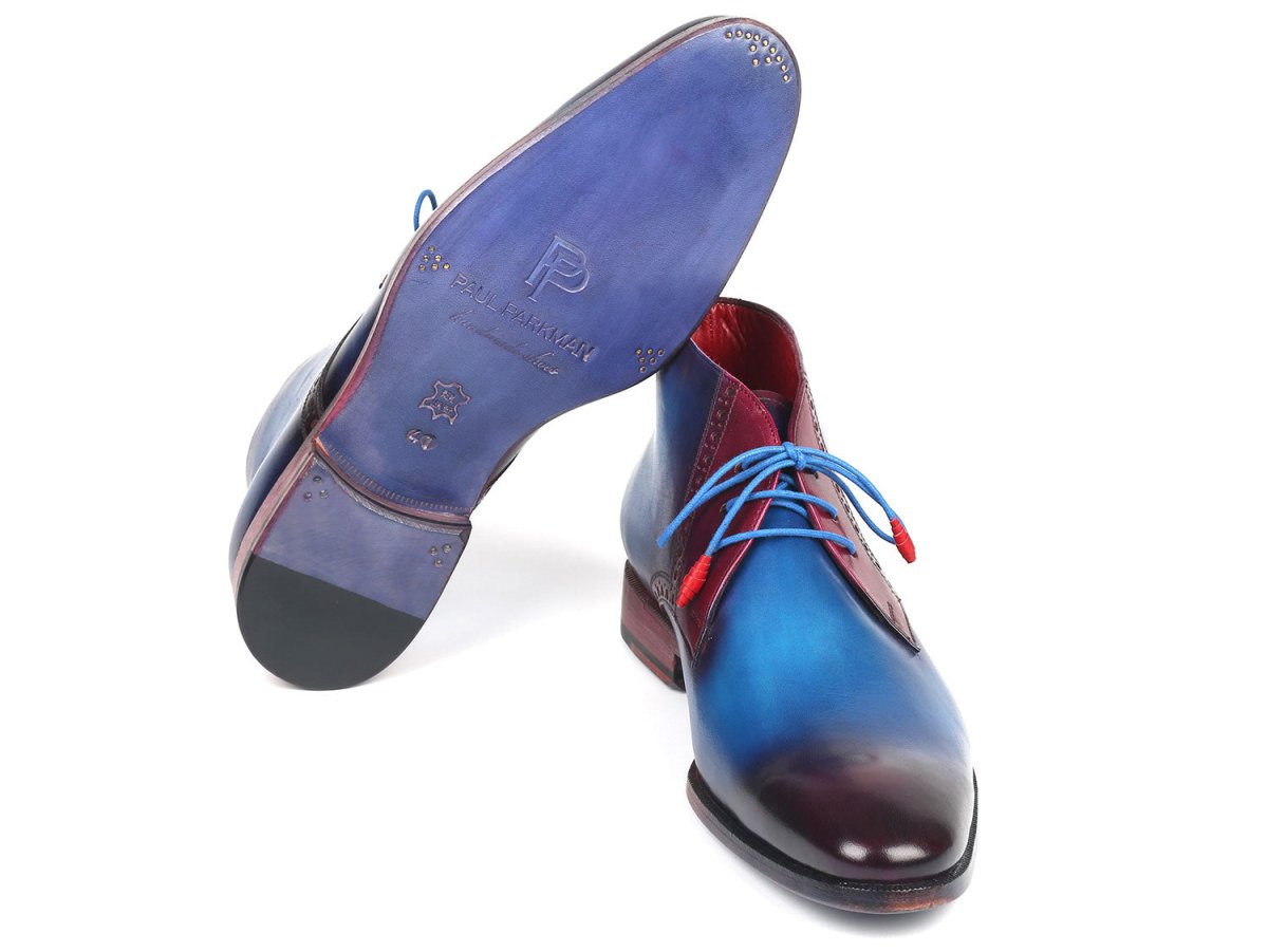 Paul Parkman Men's Chukka Boots Blue and Purple (IDCK55U7)