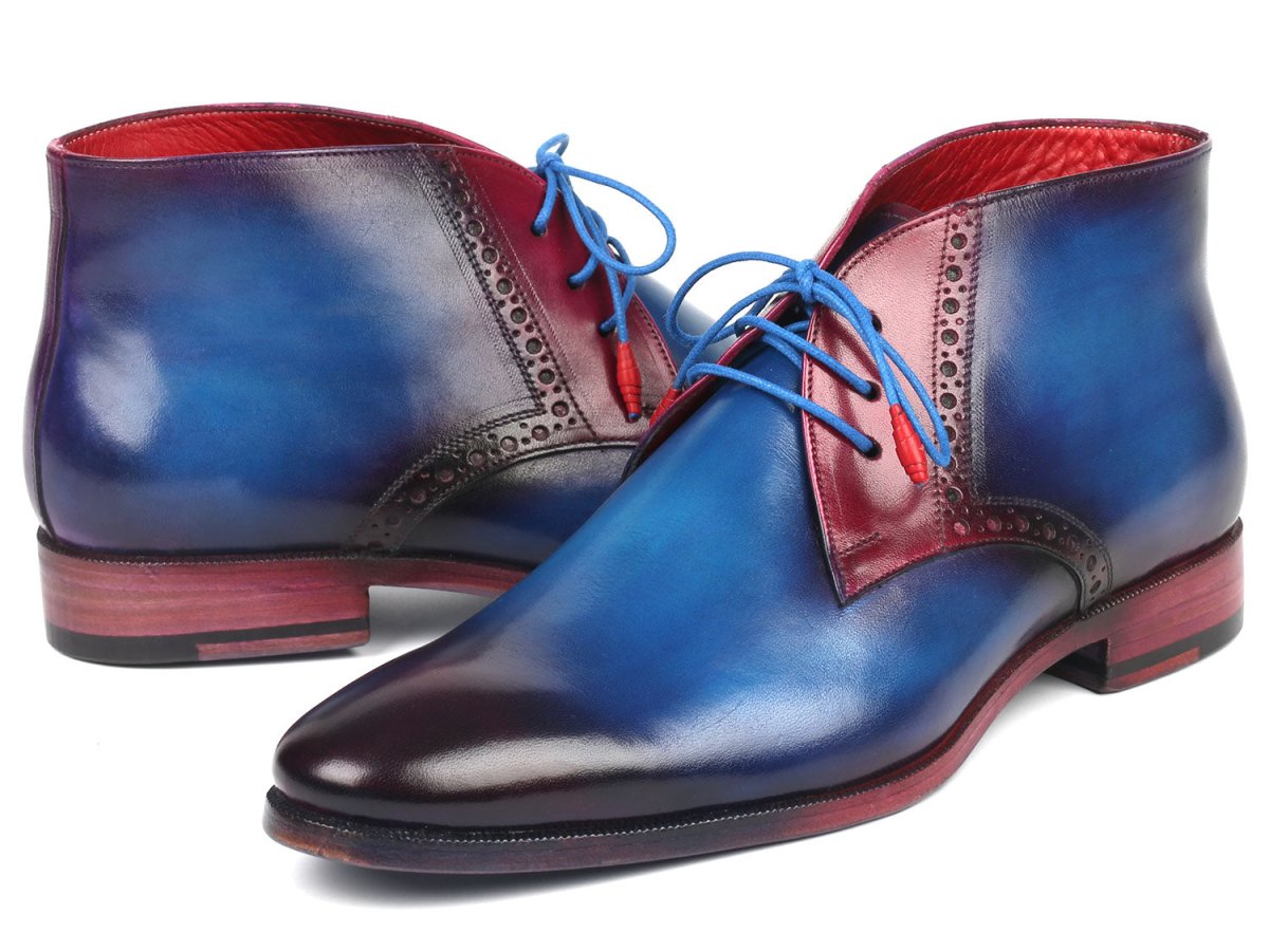 Paul Parkman Men's Chukka Boots Blue and Purple (IDCK55U7)