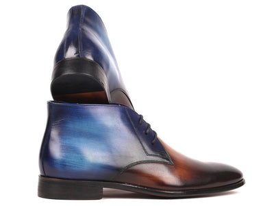 Paul Parkman Men's Chukka Boots Brown and Blue (IDCK67L6)