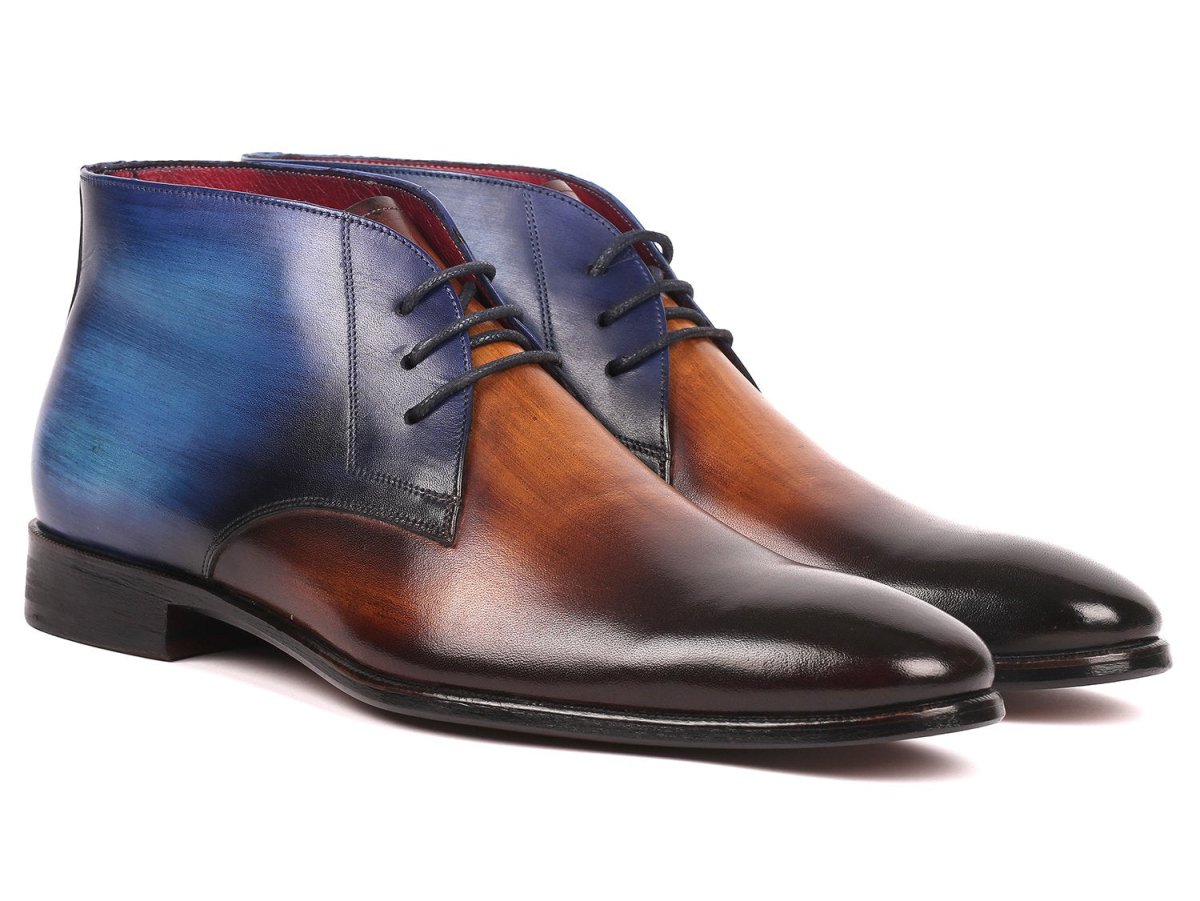 Paul Parkman Men's Chukka Boots Brown and Blue (IDCK67L6)