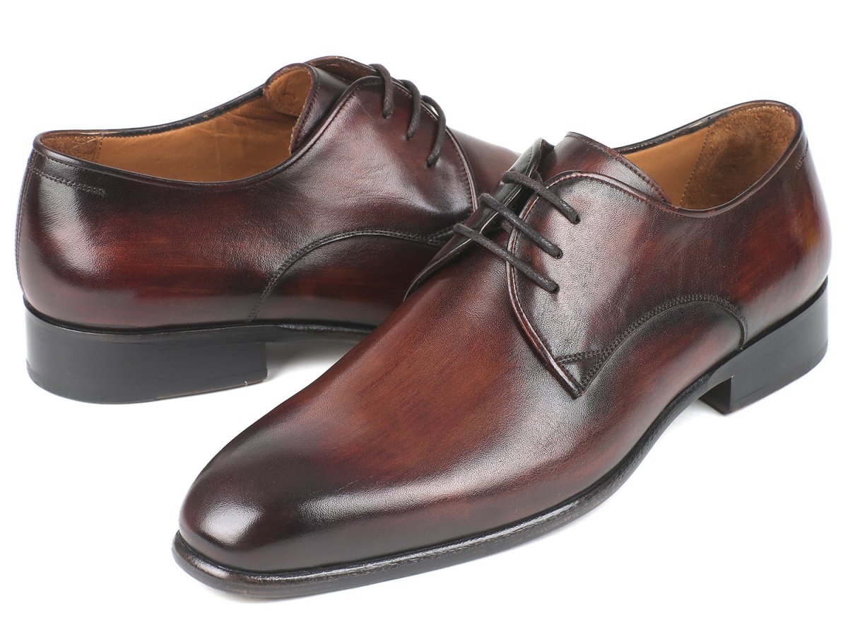 Paul Parkman Men's Custom Made Antique Brown Derby Shoes 696AT51