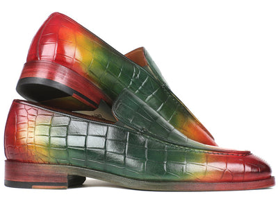 Paul Parkman Men's Custom Made Crocodile Embossed Calfskin Multicolor Loafer 7339 - SPR