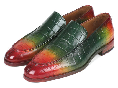 Paul Parkman Men's Custom Made Crocodile Embossed Calfskin Multicolor Loafer 7339 - SPR