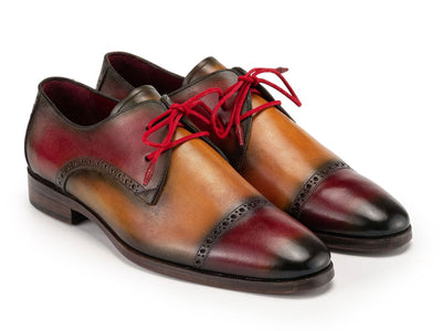 Paul Parkman Men's Custom Made Multicolored Cap Toe Derby Shoes 1247 MLT