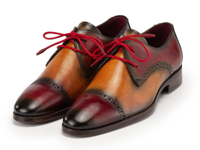 Paul Parkman Men's Custom Made Multicolored Cap Toe Derby Shoes 1247 MLT