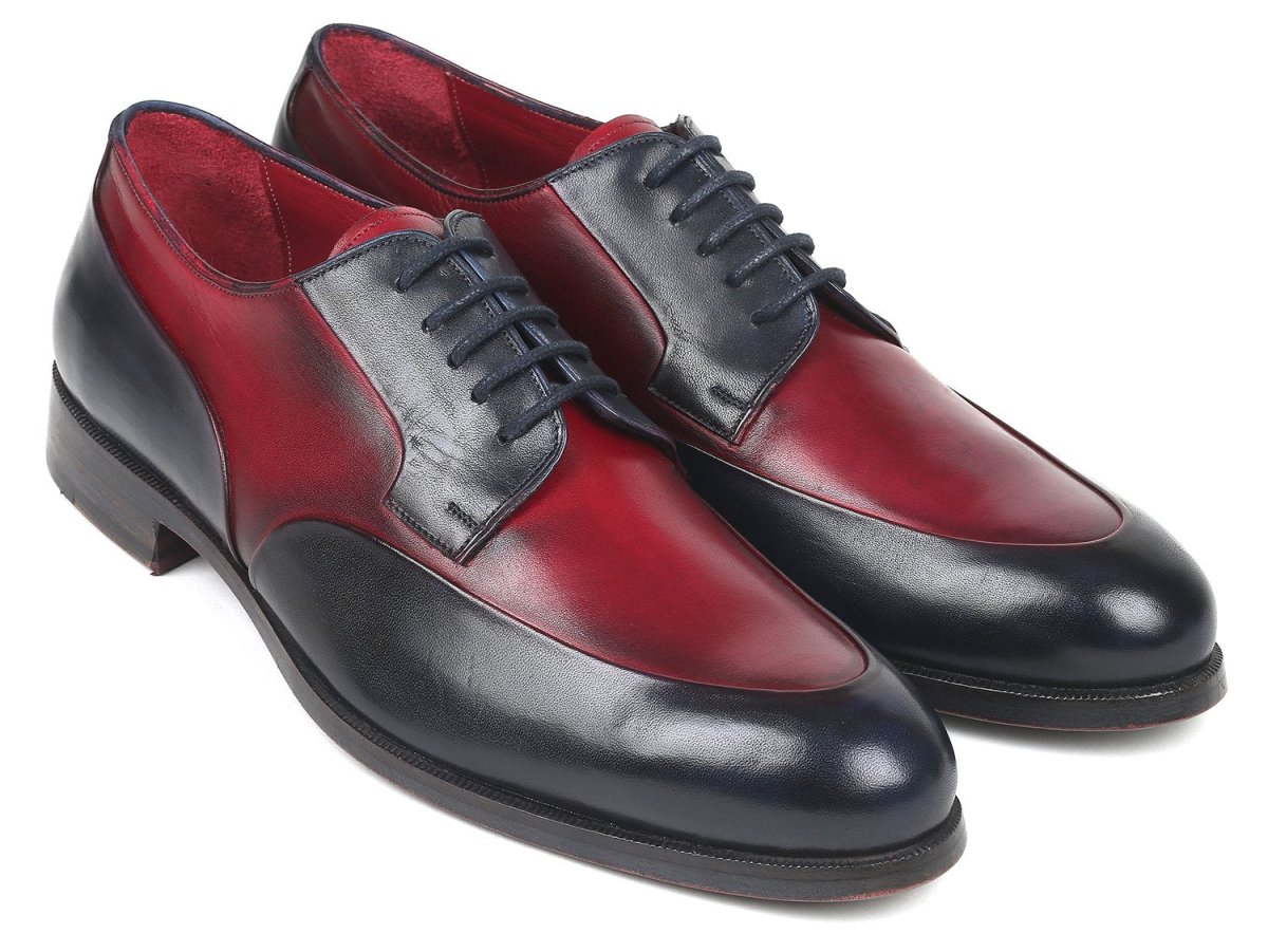 Paul Parkman Men's Derby Shoes in Bordeaux and Navy