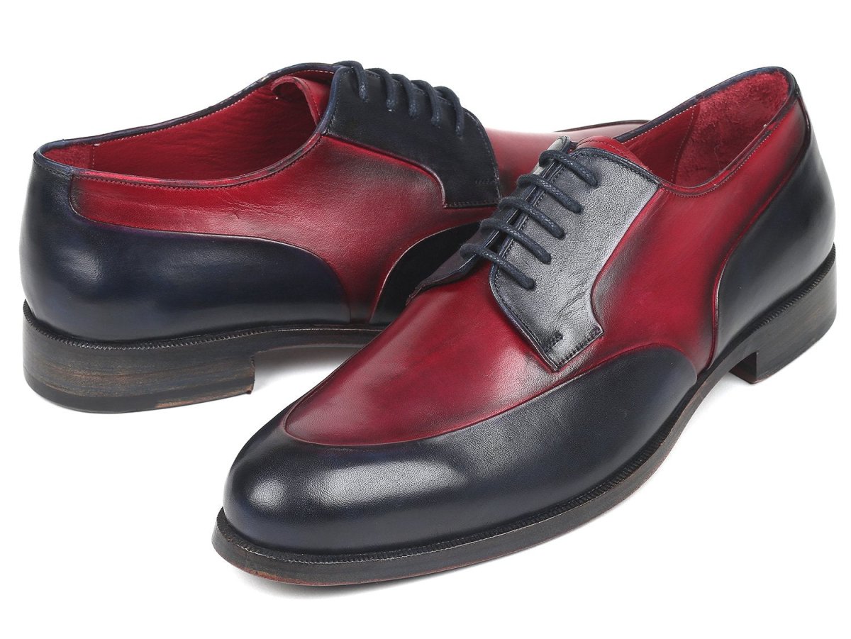 Paul Parkman Men's Derby Shoes in Bordeaux and Navy