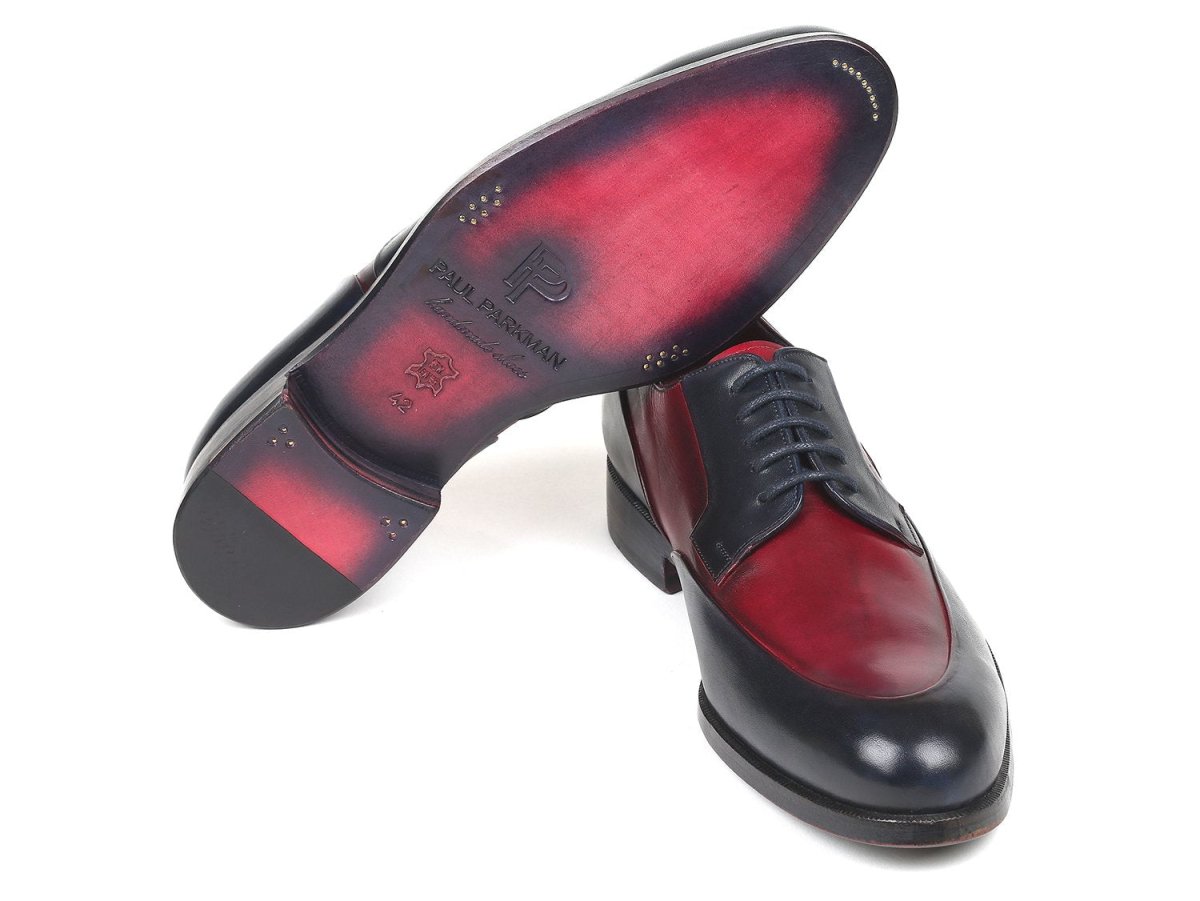 Paul Parkman Men's Derby Shoes in Bordeaux and Navy