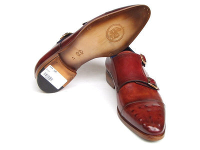 Paul Parkman Men's Double Monkstrap Burgundy Leather (ID047 - BUR)