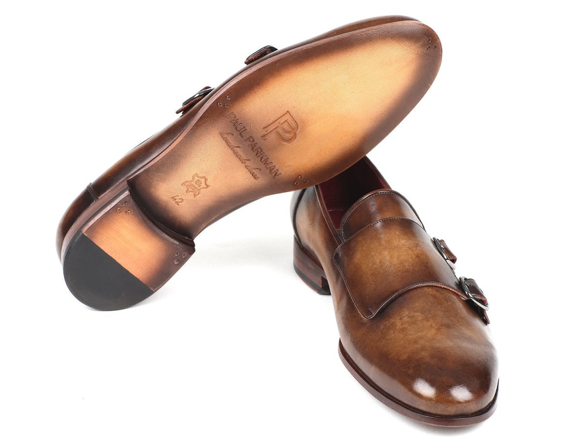 Paul Parkman Men's Double Monkstraps Olive (IDHR67LV)