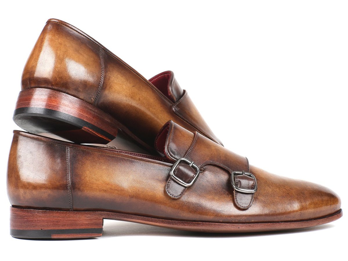 Paul Parkman Men's Double Monkstraps Olive (IDHR67LV)