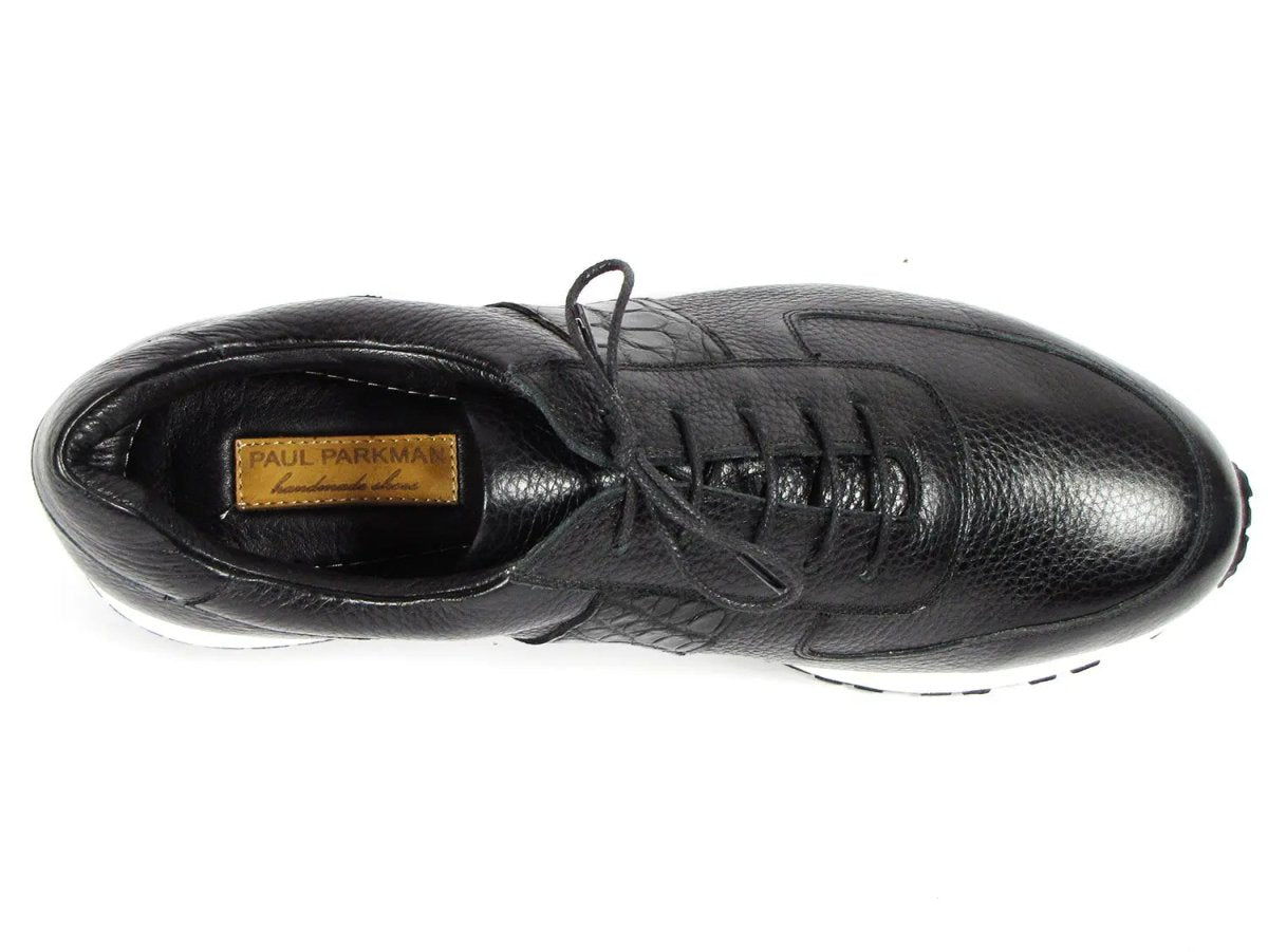Paul Parkman Men's Floater Leather Sneakers in Black