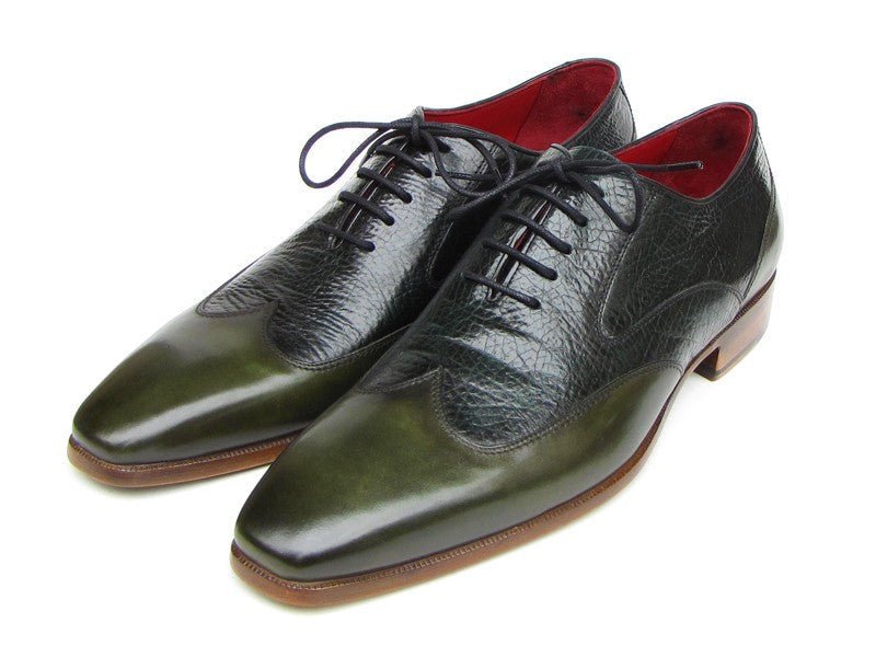 Paul Parkman Men's Floater Leather Wingtip Oxfords in Green