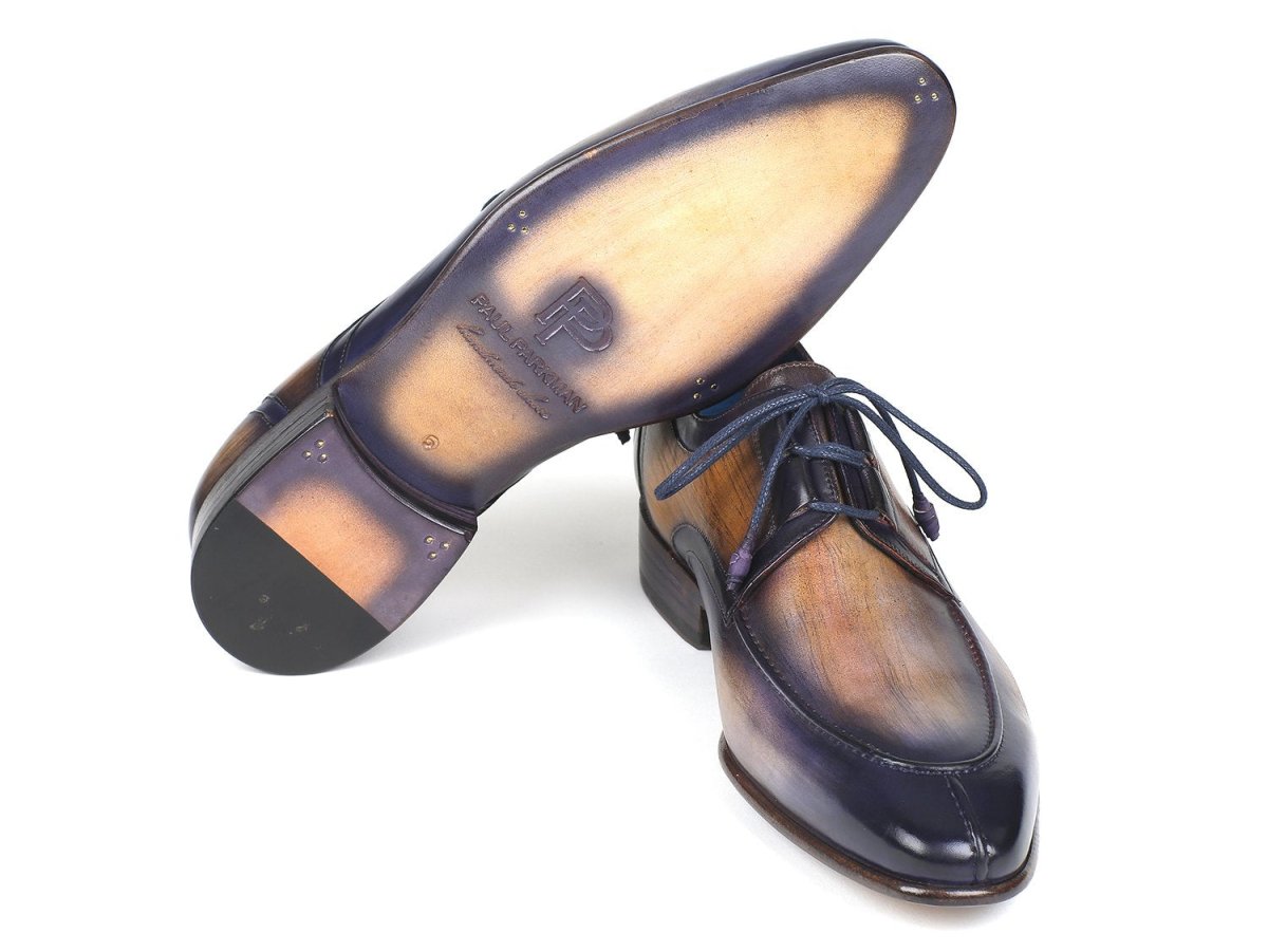 Paul Parkman Men's Ghillie Lacing Dress Shoes in Camel and Purple