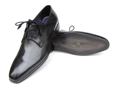 Paul Parkman Men's Ghillie Lacing Plain Toe Black Shoes (ID076 - BLK)