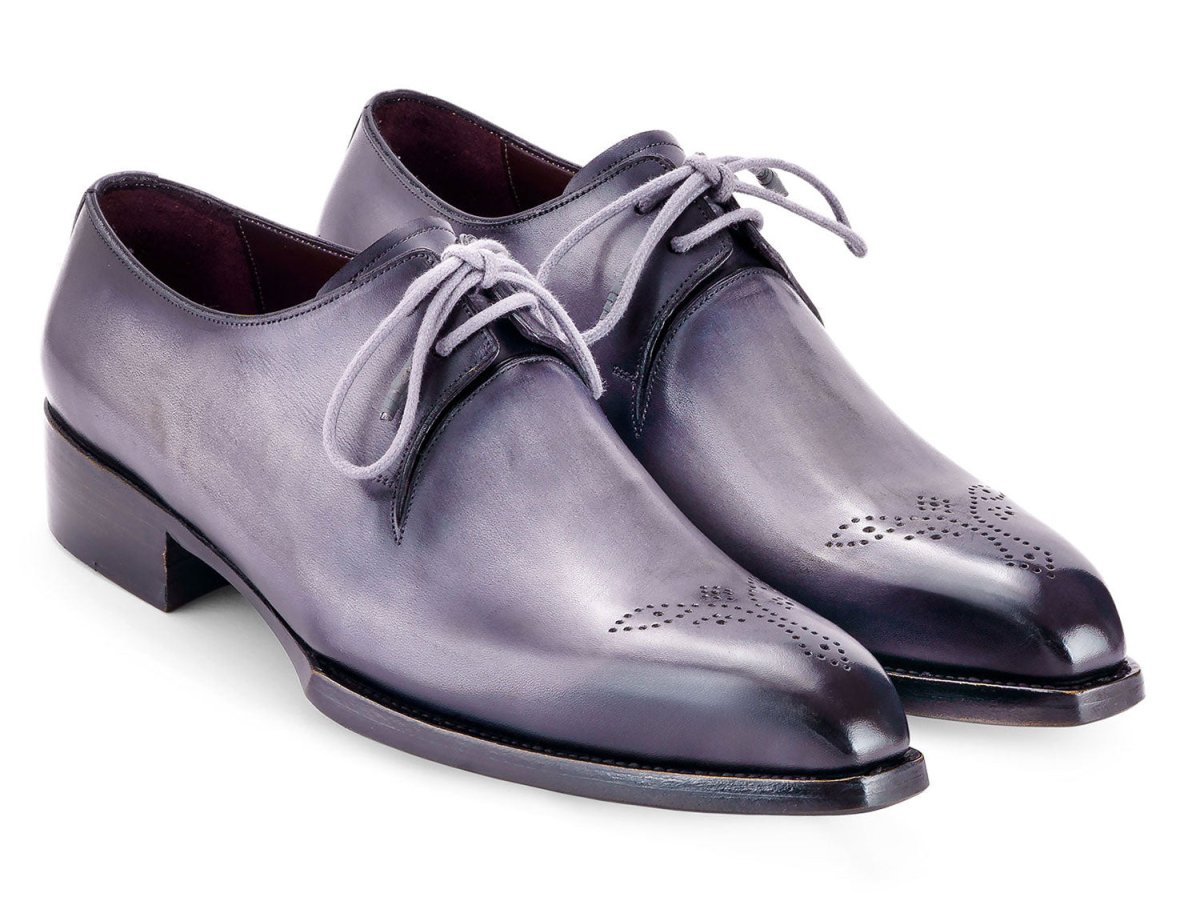 Paul Parkman Men's Goodyear Welted Derby Shoes in Grey