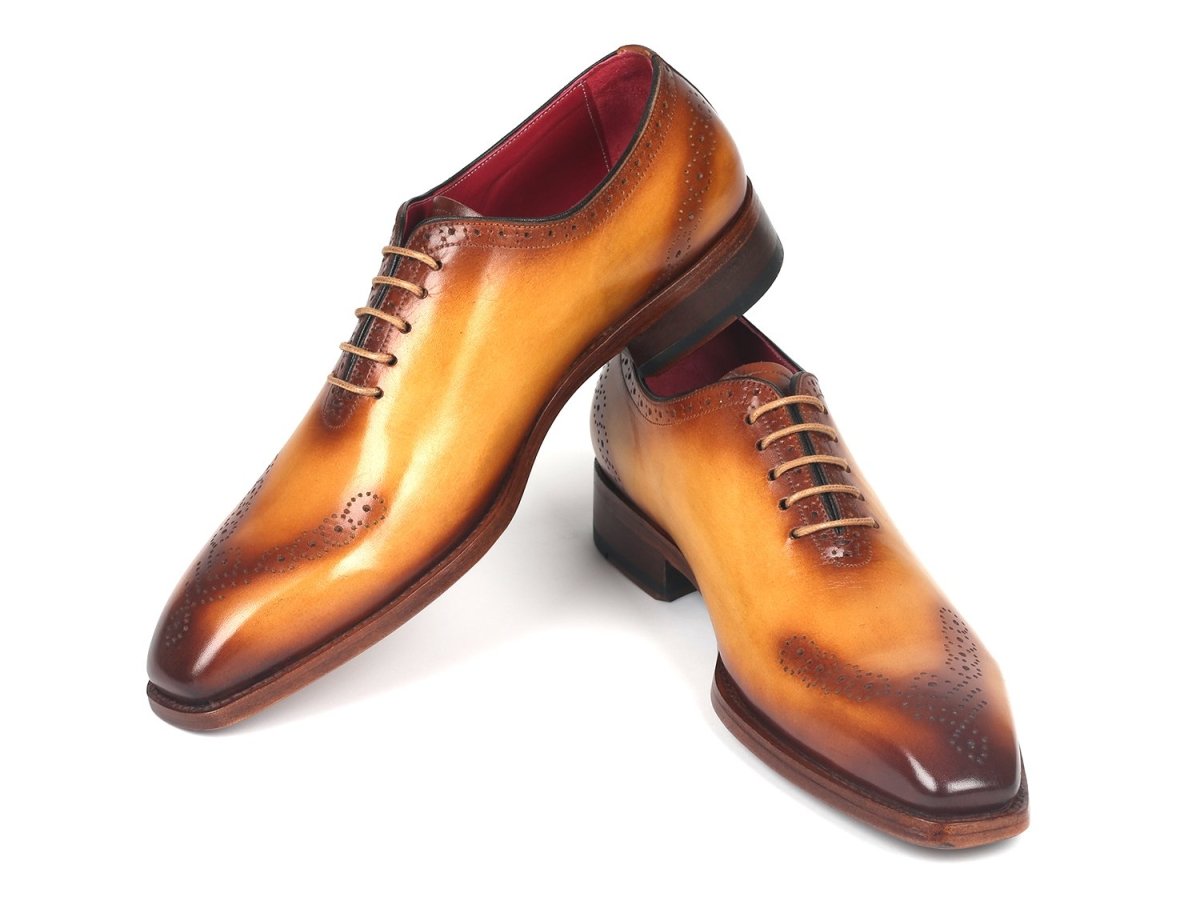 Paul Parkman Men's Goodyear Welted nched Oxfords in Camel