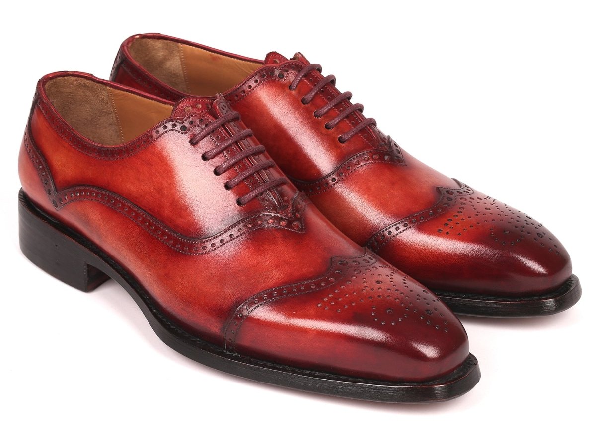 Paul Parkman Men's Goodyear Welted Oxford Shoes Reddish Brown (ID094 RDH)