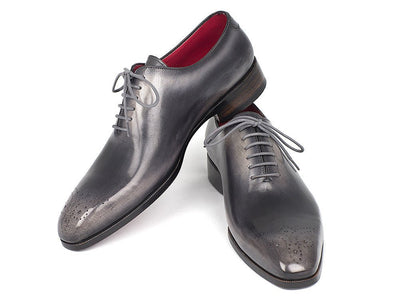 Paul Parkman Men's Gray and Black Wholecut Oxfords (IDKR254GRY)
