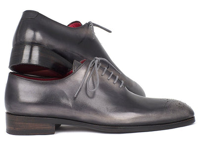 Paul Parkman Men's Gray and Black Wholecut Oxfords (IDKR254GRY)