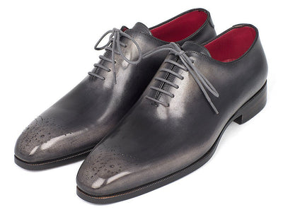 Paul Parkman Men's Gray and Black Wholecut Oxfords (IDKR254GRY)