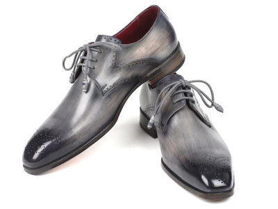 Paul Parkman Men's Gray Medallion Toe Derby Shoes (ID6584 - GRY)