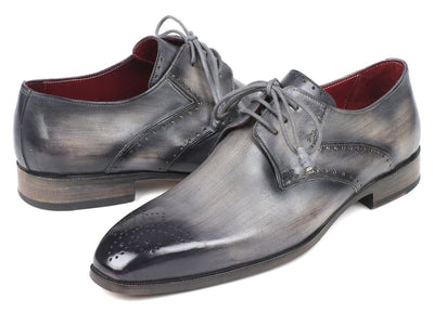 Paul Parkman Men's Gray Medallion Toe Derby Shoes (ID6584 - GRY)