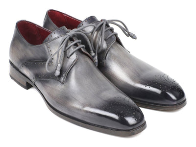 Paul Parkman Men's Gray Medallion Toe Derby Shoes (ID6584 - GRY)