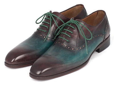 Paul Parkman Men's Green and Bordeaux Plain Toe Oxfords (IDGH88BB)
