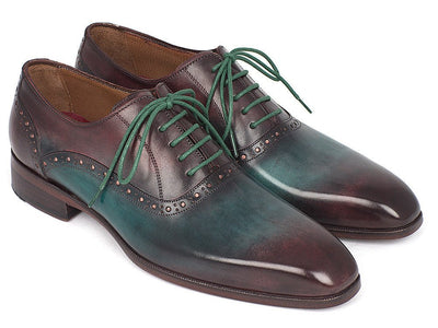 Paul Parkman Men's Green and Bordeaux Plain Toe Oxfords (IDGH88BB)