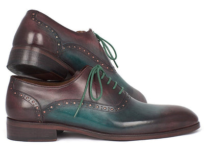 Paul Parkman Men's Green and Bordeaux Plain Toe Oxfords (IDGH88BB)