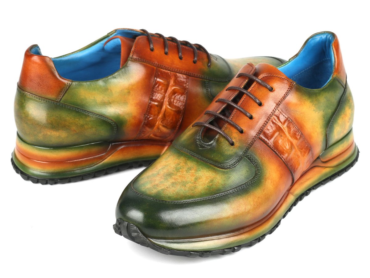 Paul Parkman Men's Green and Brown Patina Sneakers